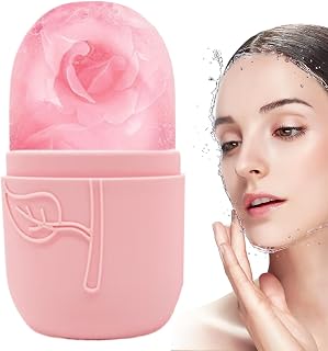 Ice Roller, Facial Cold Massager, Firming Soothing Skin Tool, Spa Roller, Puffiness Relaxation for Home, Travel, Beauty Routine, 4.72x2.76x1.97 inches, White, Purple, Black, Pink
