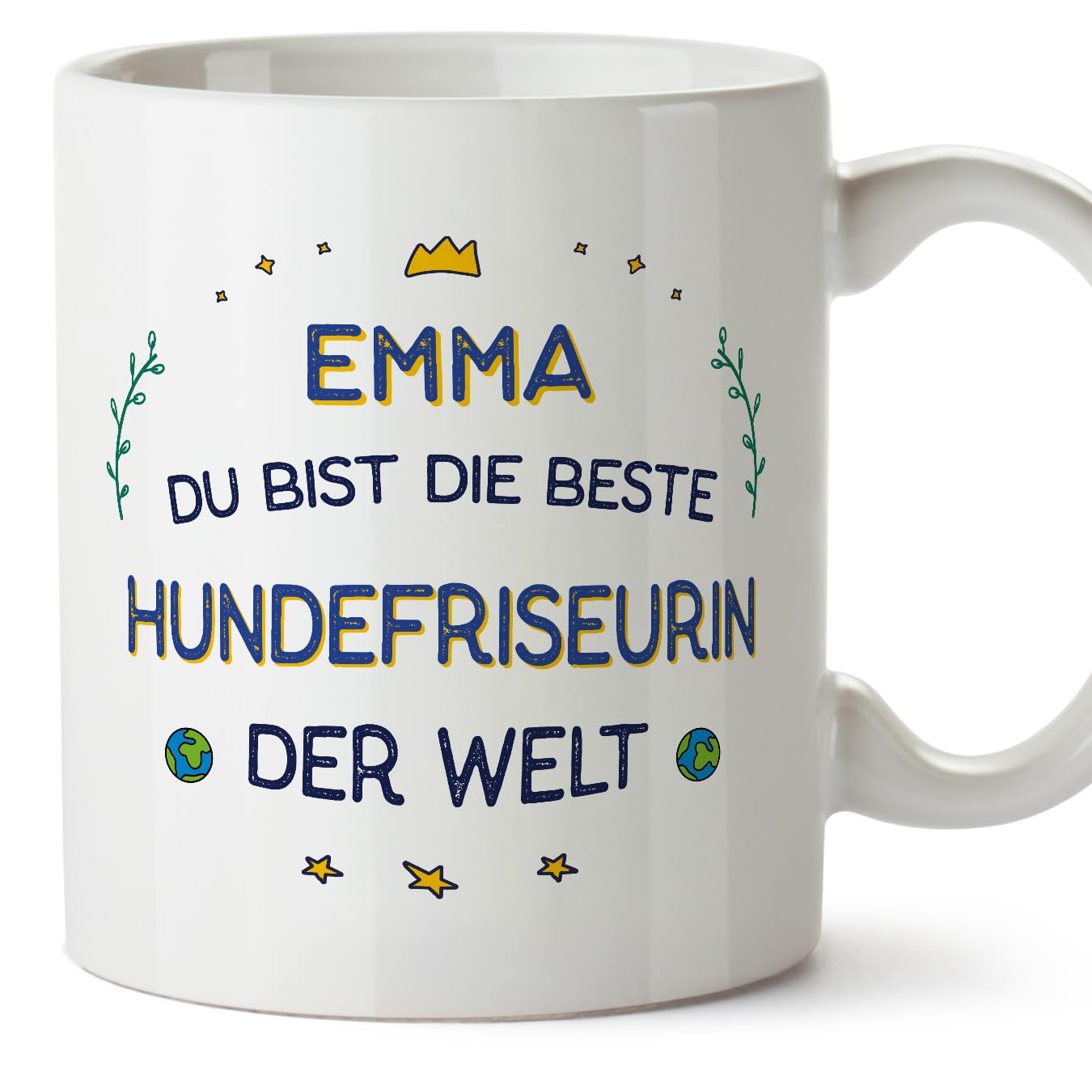 MUGFFINS Personalised Mug for Dog Groomer Woman - in German - Beste der Welt - Funny Custom Gift for Colleagues - Ceramic 11oz Mug