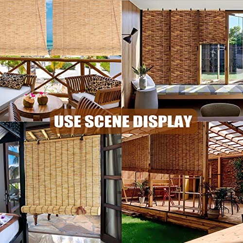 Bamboo Blinds For Windows Roman Reed Shades Natural Vintage Roll Up Curtain With Lift Reed Blinds Filter Light Sun Protection Breathable Privacy Protection Multiple Sizes For Indoor Outdoor 20"Wx60"H #TOP7