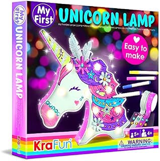 KRAFUN DIY Unicorn LED Lamp Kit for Kids  Creative Arts and Crafts for Boys and Girls, STEM STEAM Toys for Boys & Girls Age 6 7 8 9 10 11 12 Year Old