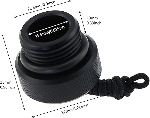 Miniatura 3 de LUORNG Tapa de válvula de tanque de buceo negro DIN Regulador de válvula de tanque de buceo macho roscado DIN válvula de tanque de buceo DIN tapón