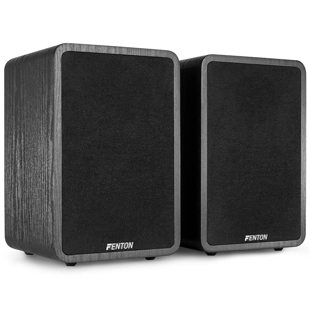 Fenton SHFB65 HiFi Bookshelf Speakers - 200W 6.5-Inch Stereo Speakers, Home Speakers, Wooden Finish, Bookshelf Speakers (Pair), Powerful Sound, Ideal for Home Audio Systems and Music Lovers