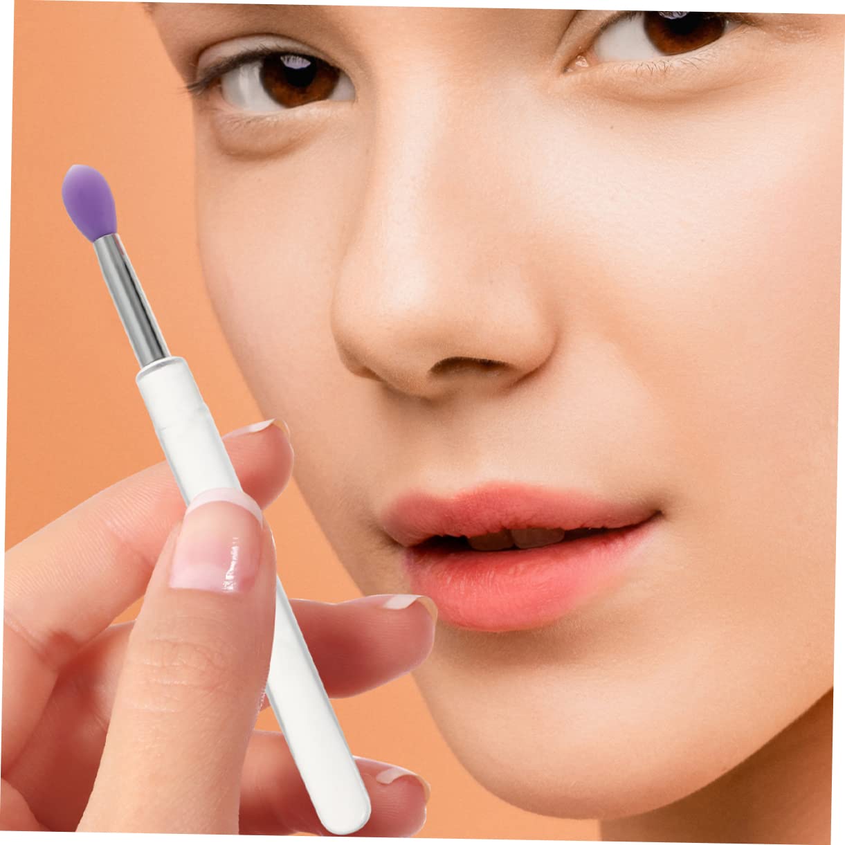 HAKIDZEL 6pcs Lip Brush Caps Silicone Lipstick Brush Lip Mask Applicator Eye Shadow Wand Travel Friendly Women's Makeup Essentials