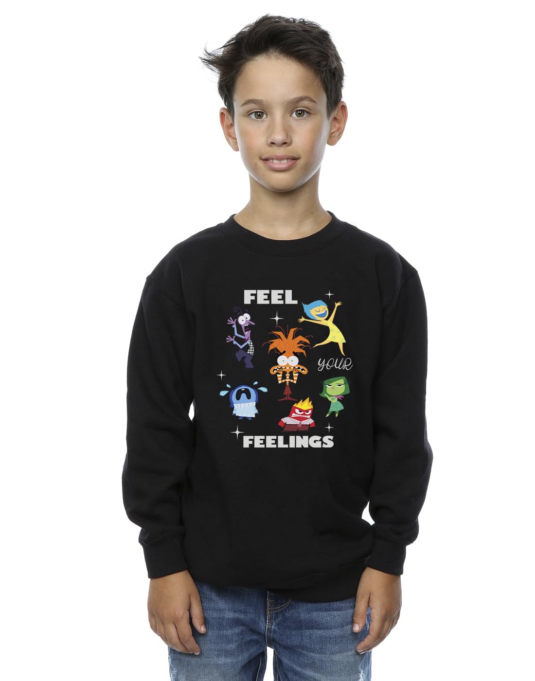 Absolute Cult Boys Black Disney Inside Out 2 Feelings Sweatshirt 12-13 Years