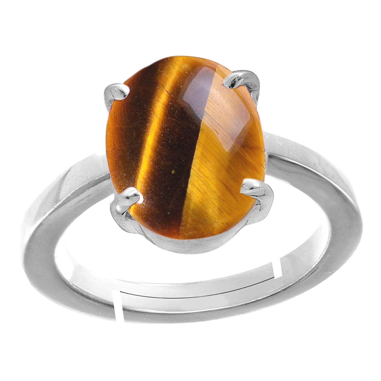 Stone Place 8.25 Ratti 7.00 Carat Natural Tiger Eye Silver Ring Original Certified Tiger�s Eye Ring Oval Cut Gemstone Astrological Silver Plated Ring (B09HNR6FRZ) Amazon Price History, Amazon Price Tracker