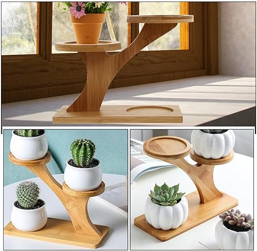 Miniatura 8 de DOITOOL Estante de exhibición de flores pequeñas multicapa, decoración de mesa, mini decoración, soportes para suculentas de mesa de 3 niveles,