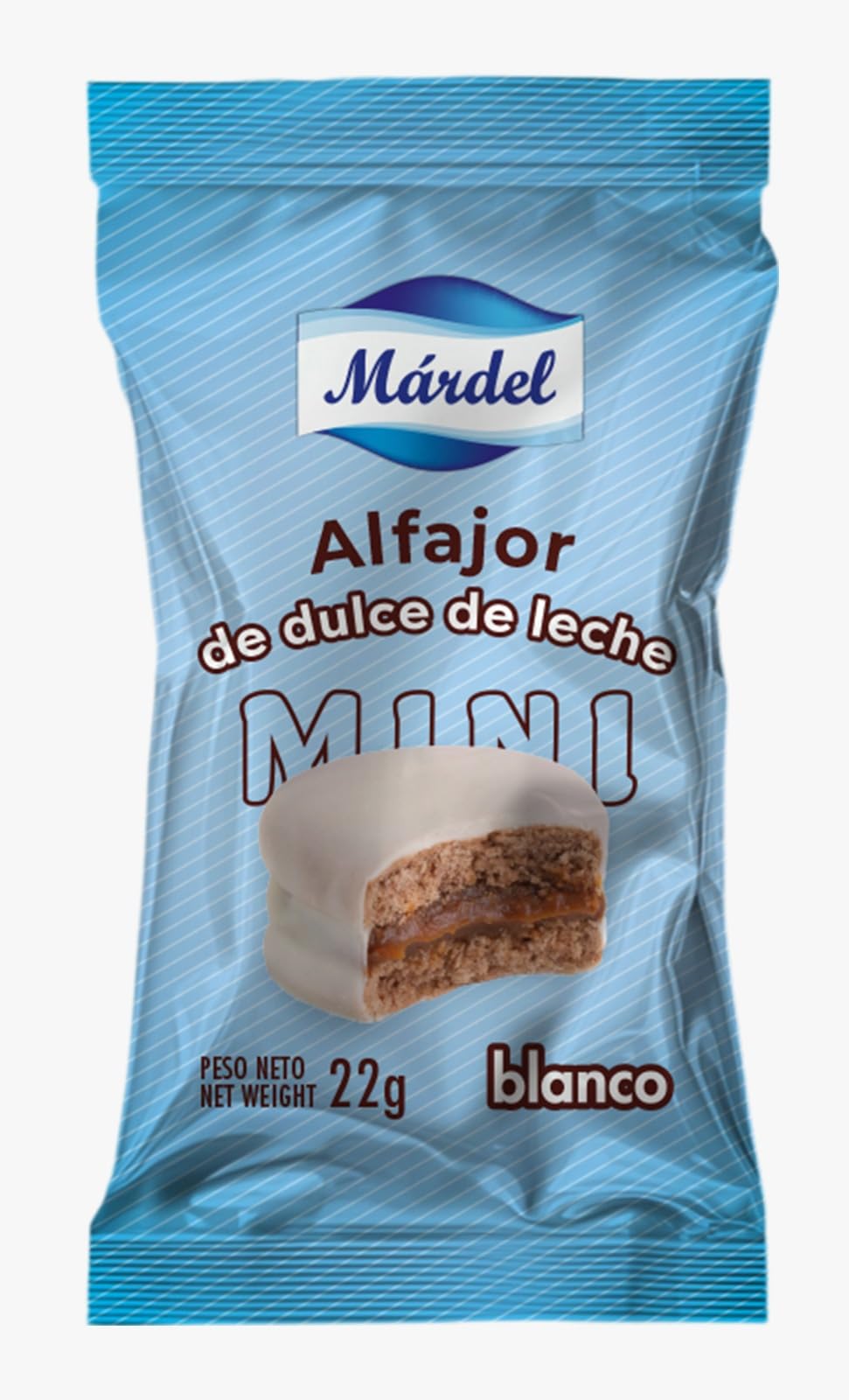 Mardel - Boîte de 36 mini Alfajores au lait (22 g c/u) | trempés dans du chocolat blanc | Délices argentins gourmands | Bouchées individuelles à offrir ou à partager avec chaleur artisanale