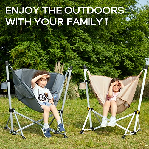 Portal Hammock Camping Chair Folding Portable Swinging Chair With Cup Holder For Outdoor Rv Lawn Backyard Patio,Support 350 Lbs #TOP4