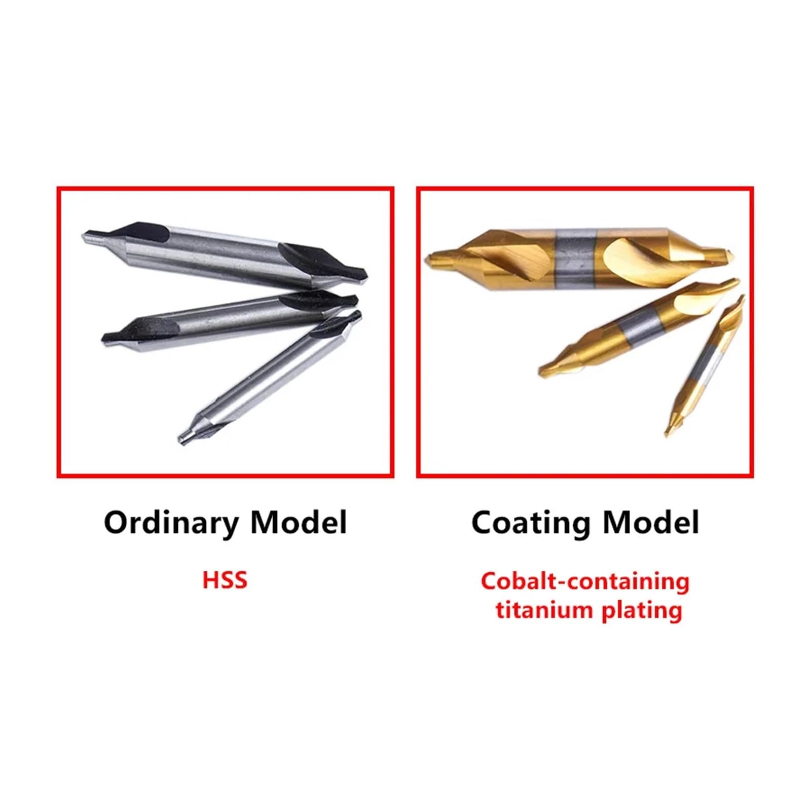 Punta for trapano a smusso con scanalatura a spirale in acciaio rapido contenente cobalto, 60°, tipo A, punta for centraggio da 1,5 mm(HSS,A6.0 (14MM)_5PCS)