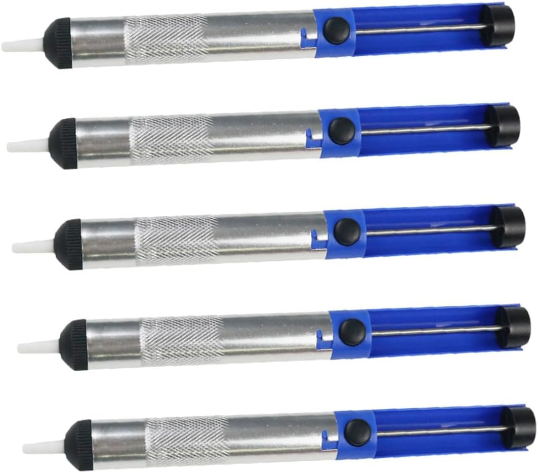 5pcs Tin Extractor Pen Solder Remover Tool Manual Desoldering Pump for Circuit Board Repair Suction Soldering Sucker Efficient Solder Removal Assistant