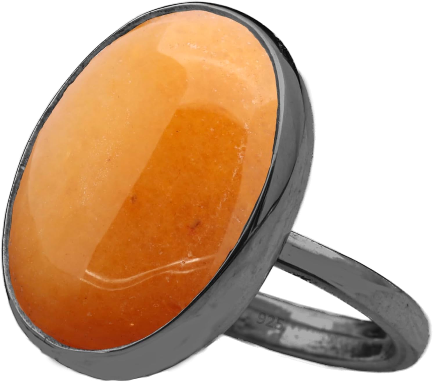 Natural Gray Striped Agate Crystal Ring Black Oxidized 925 Sterling Silver Oval Solitaire Gemstone Dainty Gemini Perception Statement Ring Handmade Turkish Fine Jewelry