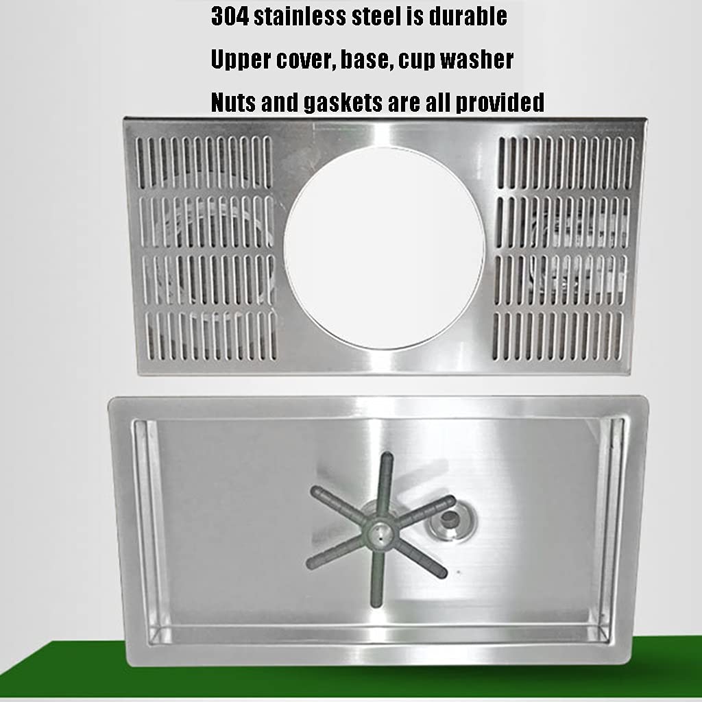 Enjuagadora de Vidrio para fregaderos de Cocina,Lavavasos,Limpiador de jarras,Material de Acero Inoxidable 304,Bandeja de Drenaje y Goteo,para el hogar, Bar, cafetería, Restaurante