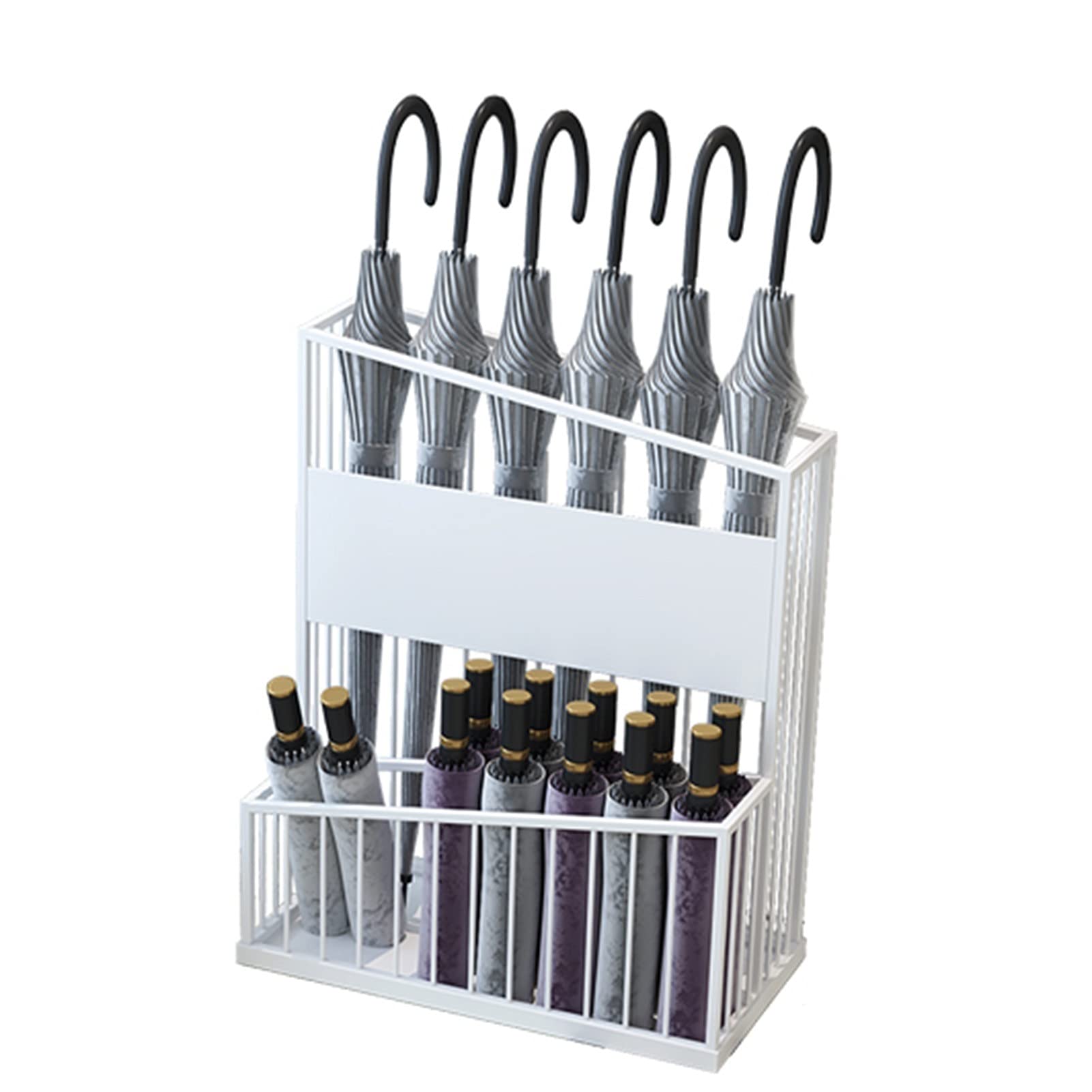 Porte-parapluies pour entrée et couloir design blanc double couche