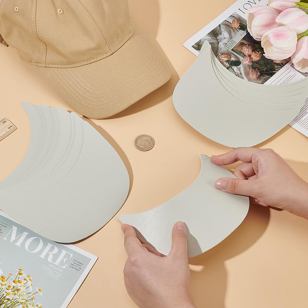 BENECREAT Inserto Visiera Berretto 20 pz - Cappello Plastica Tesa Sagomata per Cucito Artigianato