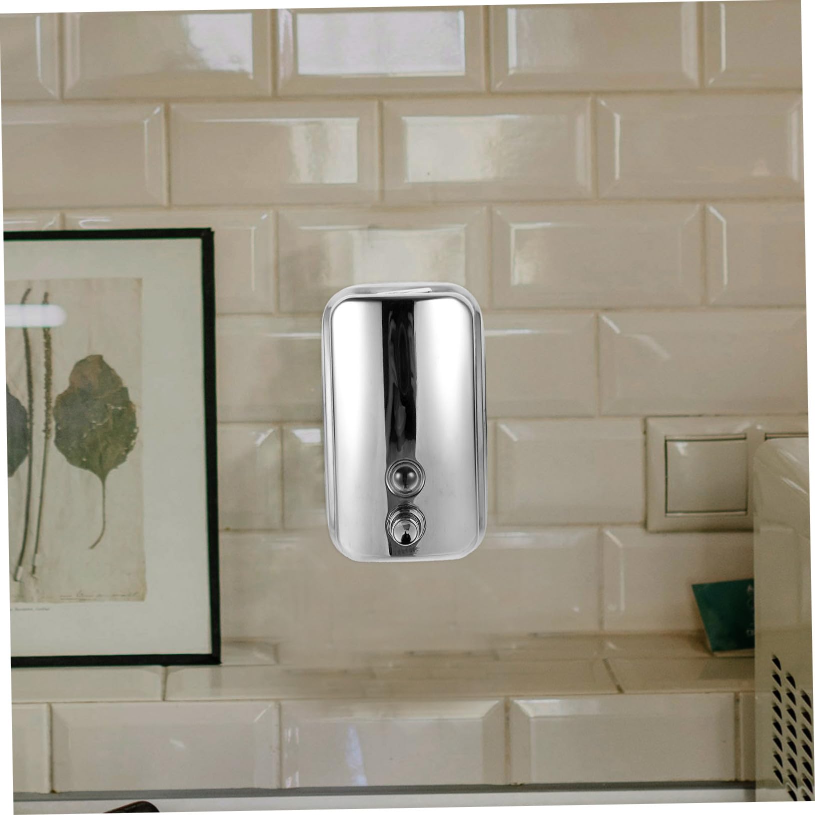 Dispensador de Jabón Líquido para Pared de Acero Inoxidable Capacidad Dosificador Manual para Baño Cocina y Oficina Resistente y Fácil de Instalar Diseño Anti-Goteo y