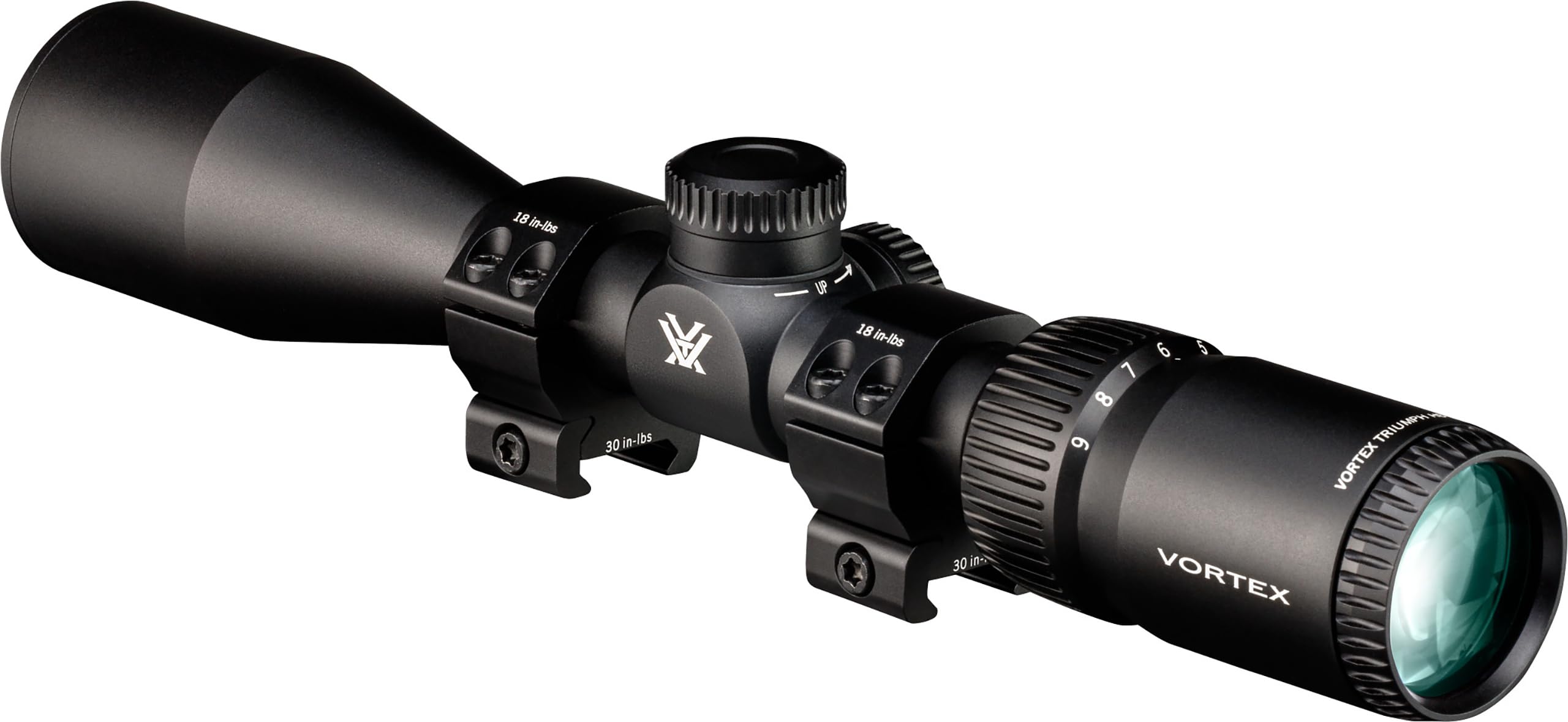 Vortex Triumph HD 3-9x40 Second Focal Plane, 1-inch Tube Riflescope Kit - Dead-Hold BDC (MOA) Reticle, 1" Hunter Rings - 0.90" Low Height, Neoprene Cover