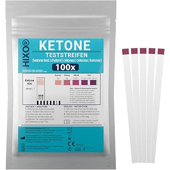100 x Ketone Test Strips - Keto Test for Ketosis Status in Urine - Quick & Precise Measurement for Keto Diet Low Carb & Ketogenic Diet