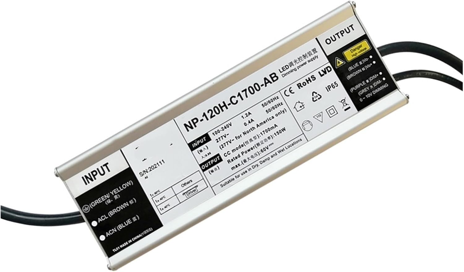Led Module lamp Power Supply 100w Supports 0-10V dimming commonly Used in led Plant lamp Lighting led floodlight