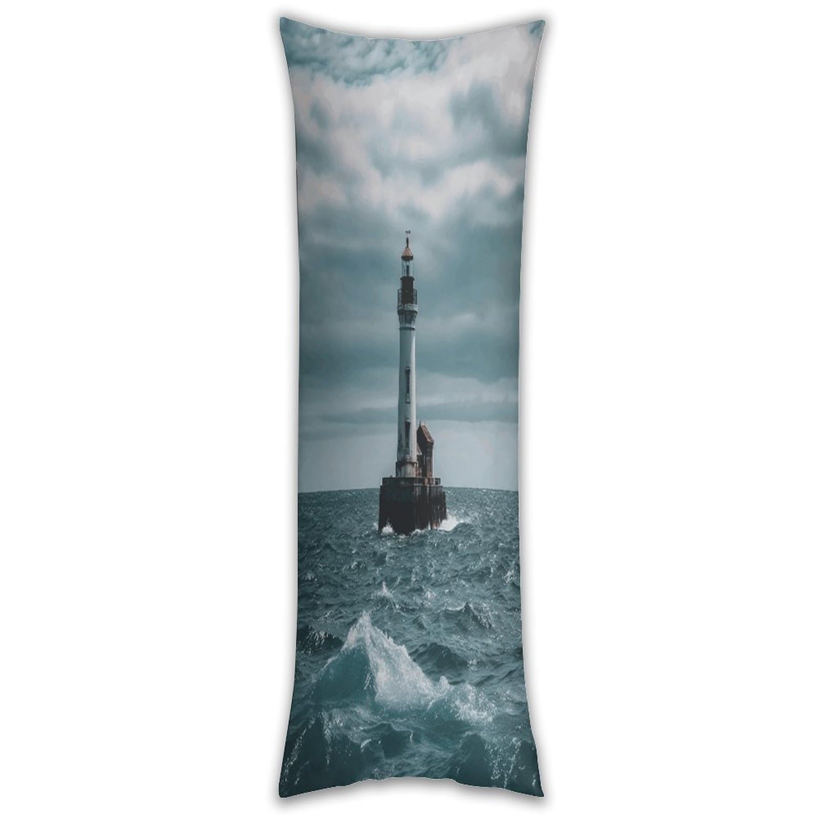 Lighthouse Ocean Long Pillow Case with Zipper Ultra Soft Microfiber Long Pillow Cover Breathable Body Pillow Protector Soft Wrinkle Pillowcase for Bed Sofa Bedroom 53 X 19 in