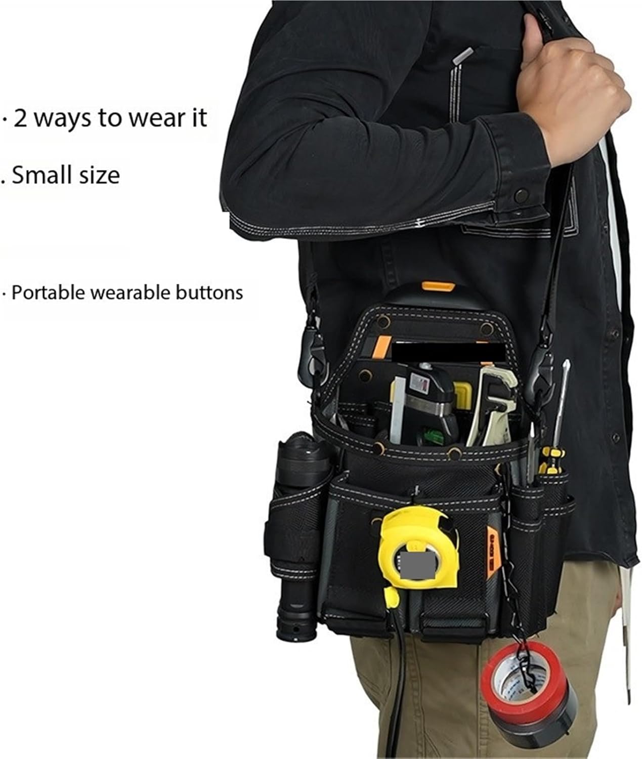 Tool Belt Pouch Electrician Work Bag Quick Buckle System Of Convenient Tool Kit Durable Oxford Cloth Master Electricians Pouch All-Purpose(Color 1)