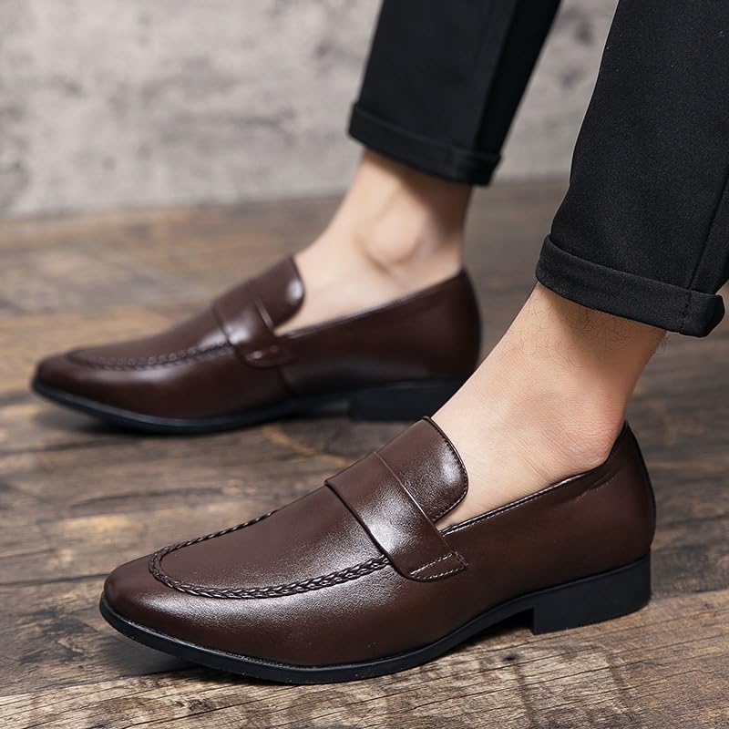 Loafers Shoes Round Toe Bit Suede Upper Flat Heel Wear Slip-on Men2