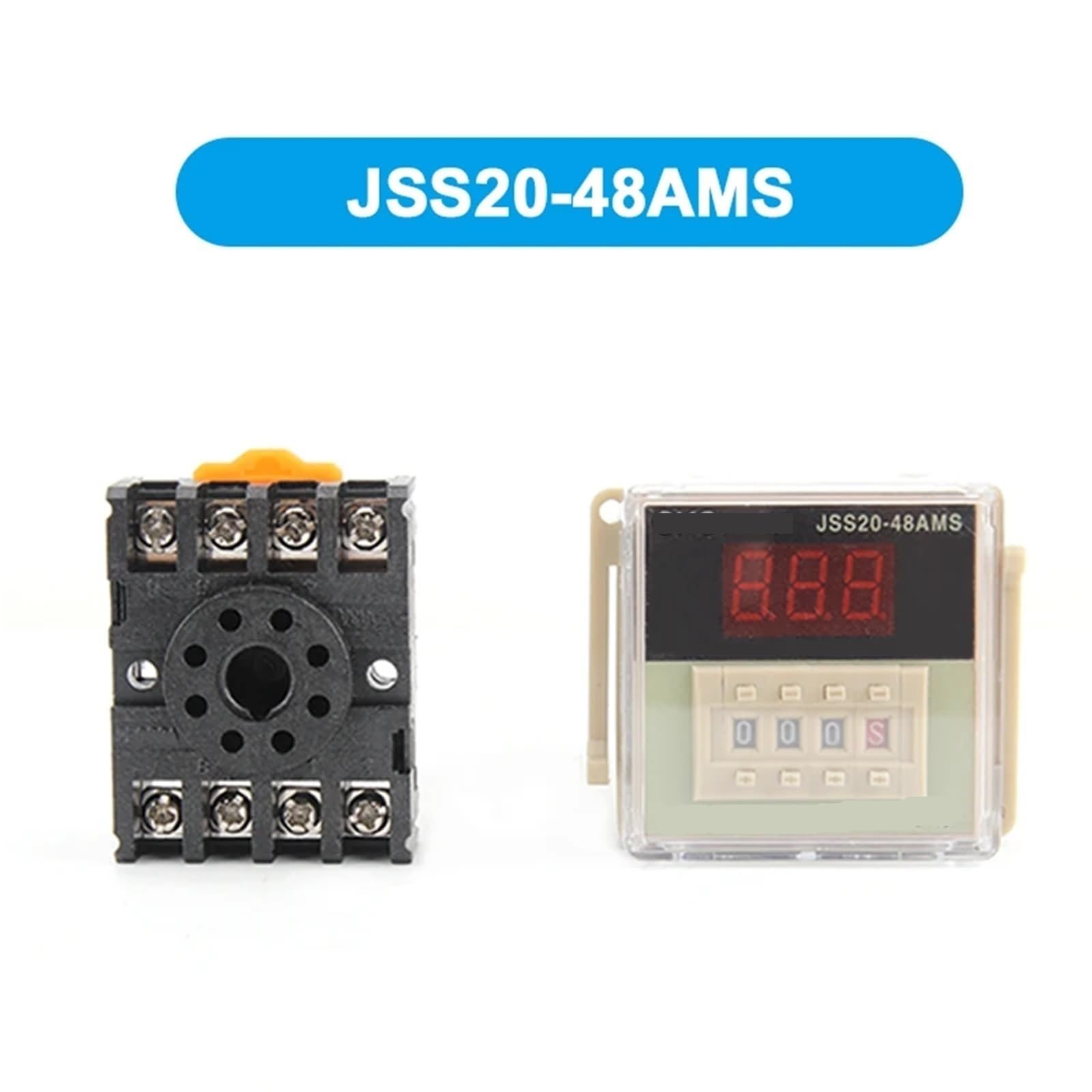 JSS20-48AMS DC12V DC24V AC220V AC380V Programowalny cyfrowy wyświetlacz LED Czas Relay z podstawą opóźnienia gniazda 0,01S-999H Timer (DC 12 V)