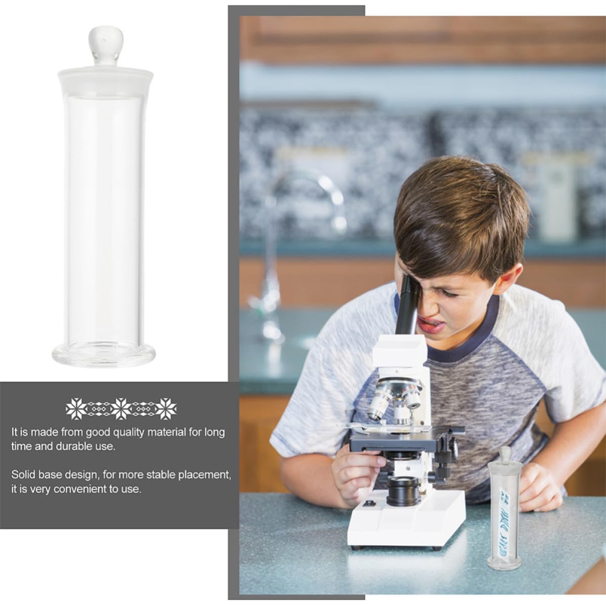 ifundom 2 Piezas Botella y Sellado Hermético de Vidrio de Borosilicato Superficie Lisa Resistente a Altas Temperaturas y Almacenamiento Seguro para Muestras de Laboratorio para Uso