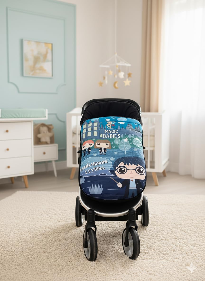 Baby Star Saco Silla de Paseo Universal, Saco Bebe Invierno con Polar extrasuave, Saco Carro bebé Impermeable, Desmontable y Transpirable, Doble Apertura (Negro y azul)