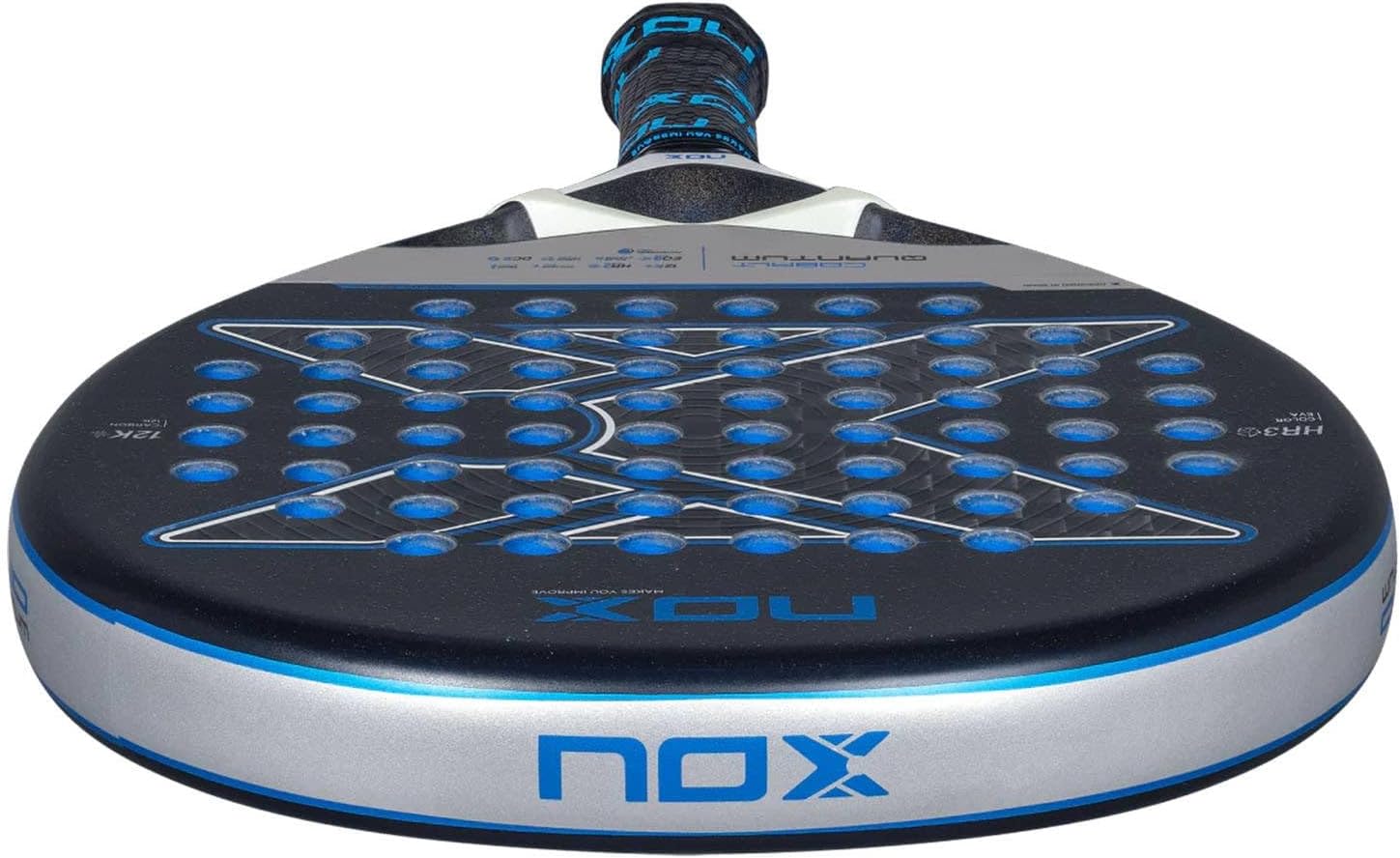 Padel Racket Quantum Cobalt 12K 2025 | Luxury Paleta de Padel | Carbon 12K Alum & HR3 Color Eva Core | Exclusive Spin 3D Texture | EOS Flap & Smart Strap | Power & Control Racquet Pro