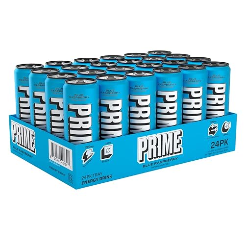 Miniatura 8 de Prime Energy Drink "Blue Raspberry", sabor natural, 200 mg de cafeína, cero azúcar, 300 mg de electrolitos, vegano, 12 onzas líquidas por lata