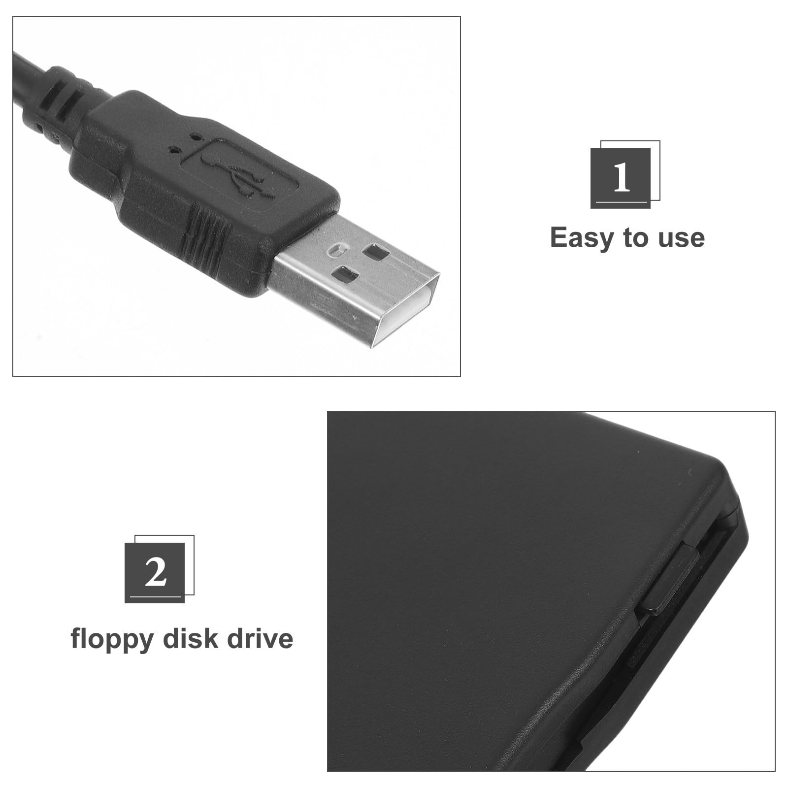 Balacoo Lettore Floppy Disk Esterno USB 2.0 Unità Floppy Disk per Laptop e PC Abs Nero 3,5" per Leggere e Trasferire Dati