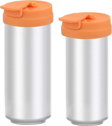 Tapas delgadas de silicona para latas delgadas, protector para latas delgadas, botellas de cerveza, refrescos, bebidas energéticas (naranja, 2
