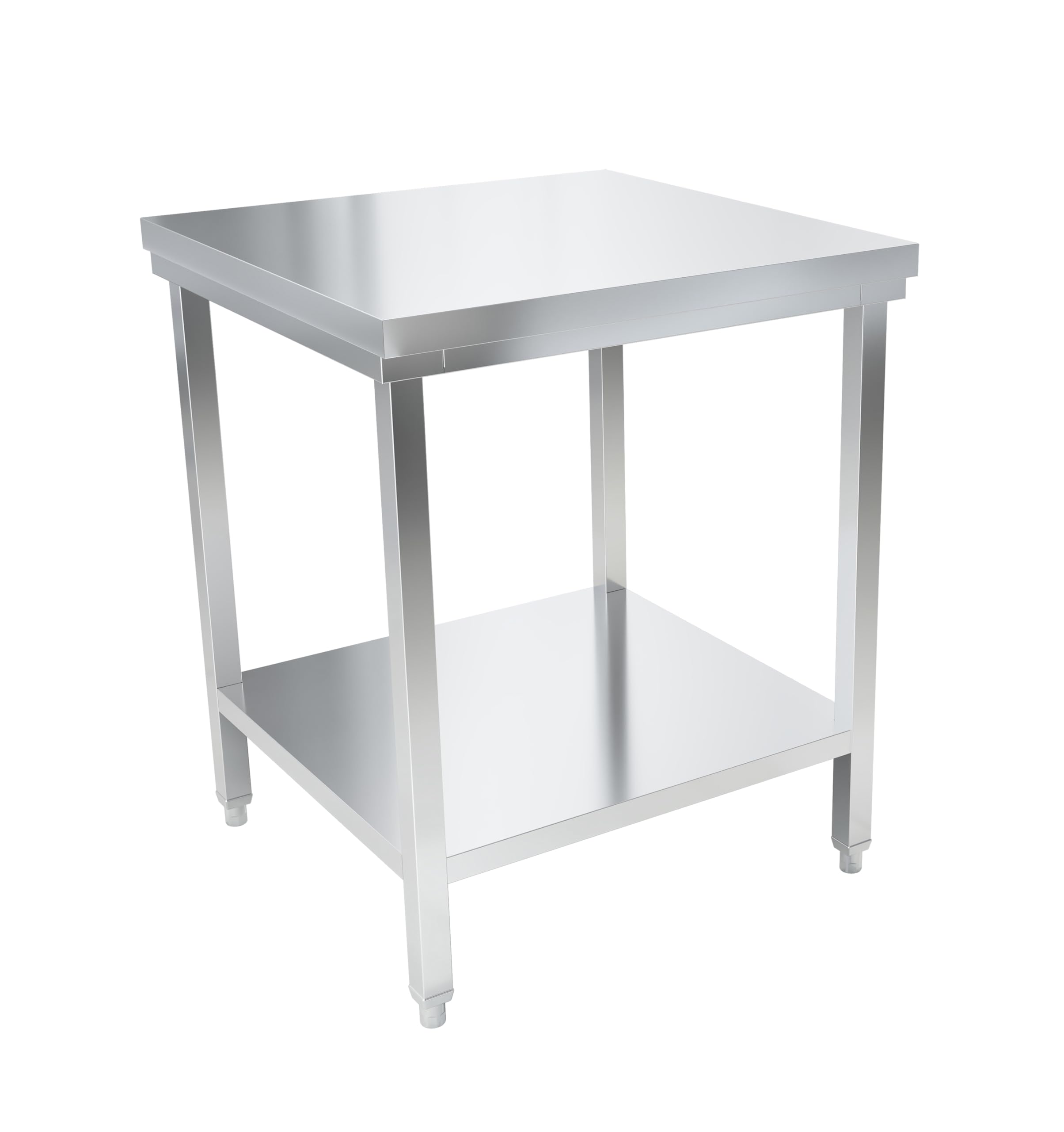 METRO Professional Tavolo da lavoro GWTS4077, acciaio inox, 70 x 70 x 85 cm, 2 ripiani, quadrato, argento, ideale per ristoranti