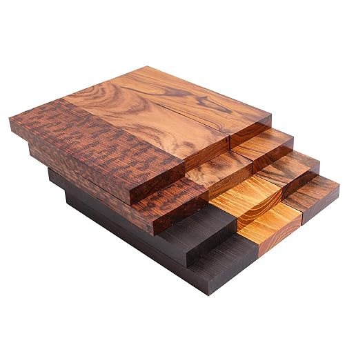Miniatura 4 de IECAP LLC Bookmatched - Básculas de madera natural para cuchillos (boj) - Básculas de madera exótica para cuchillos - Material para cuchillos - 38 x