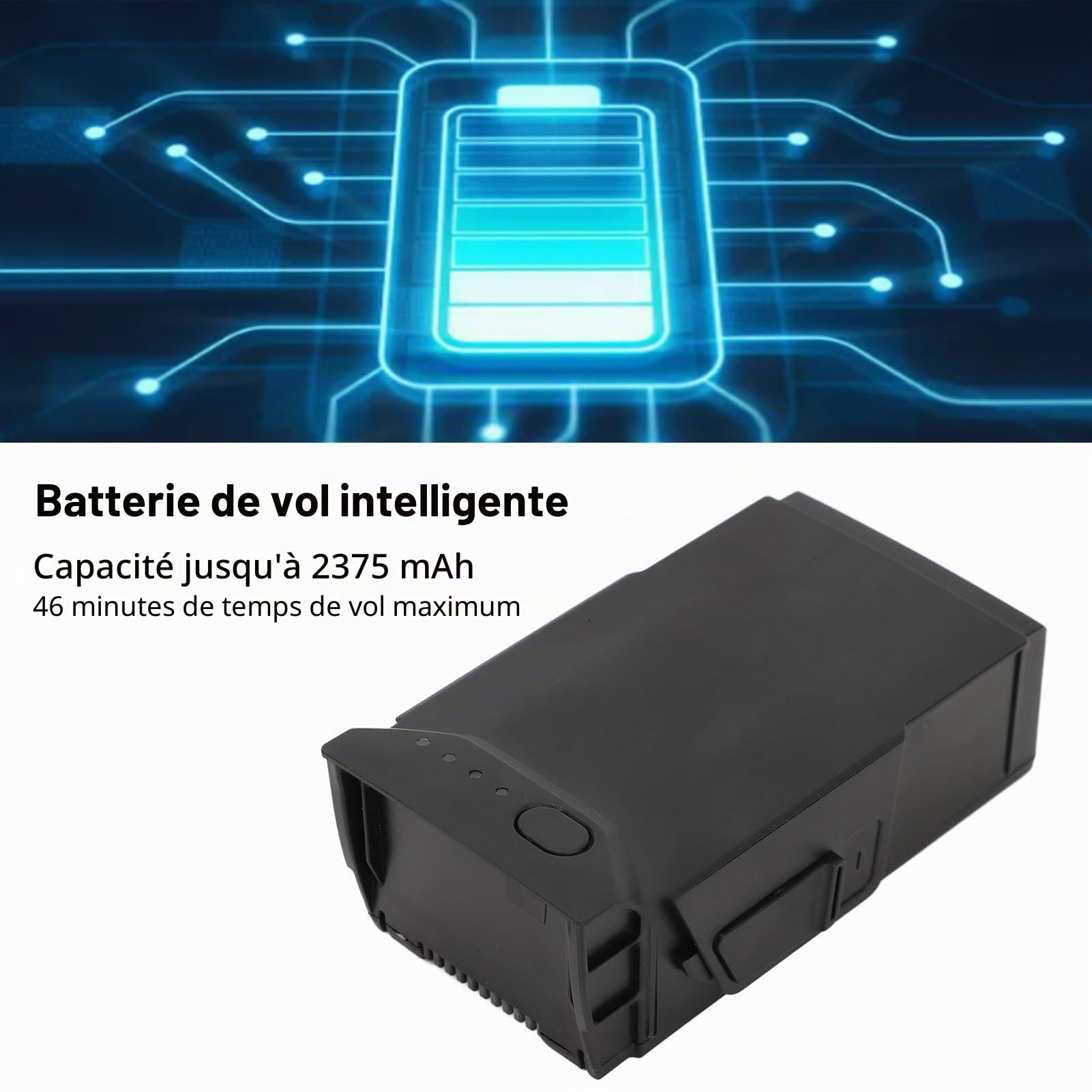 Remplacement de batterie de vol intelligente rechargeable 2375mAh 46 minutes Temps de vol maximum Mavic Air 1 Drone