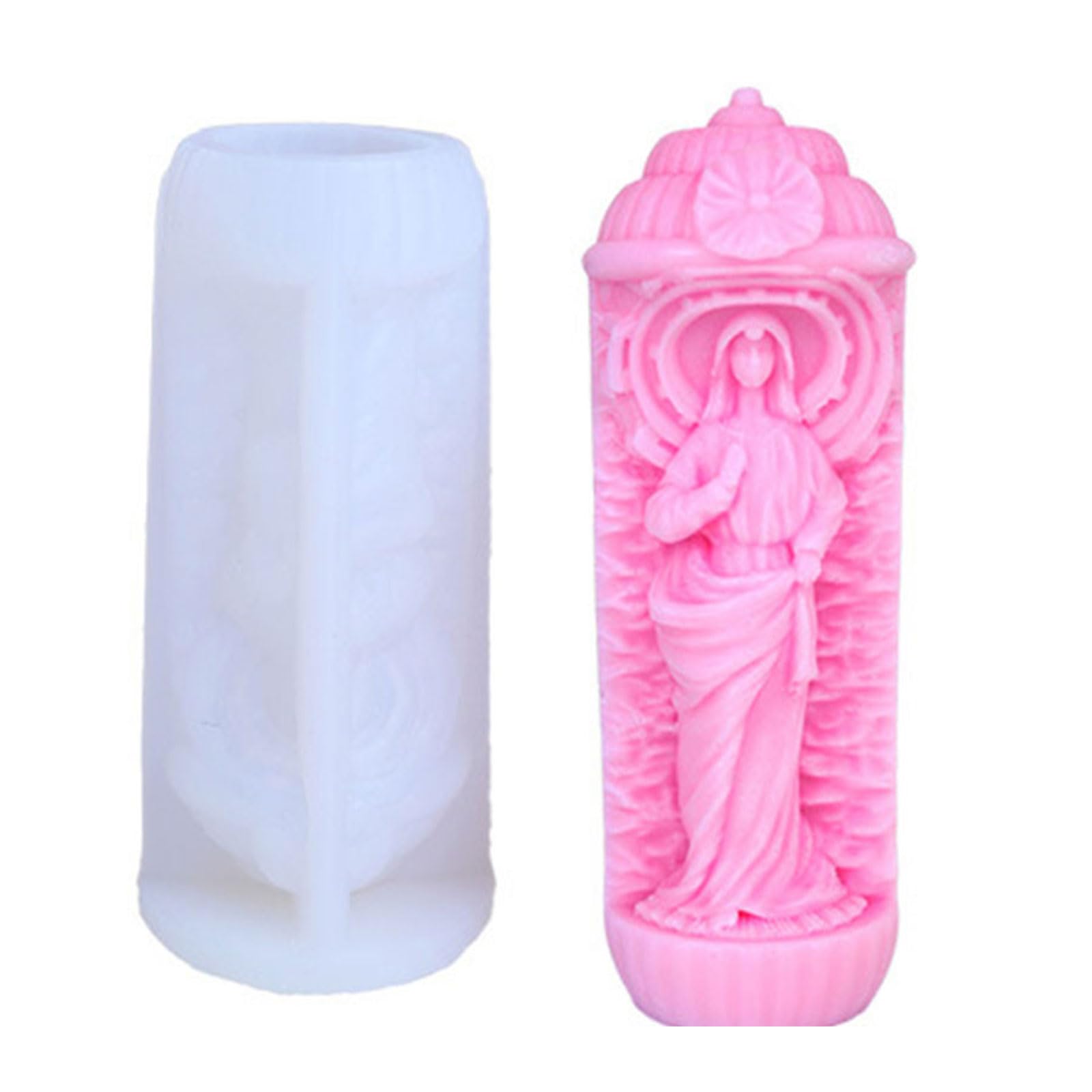 Qusinfc Silicone Bougie Religion Shape Epoxy Resin Casting Molds Ornament Plaster Home Decoration Religion Shape