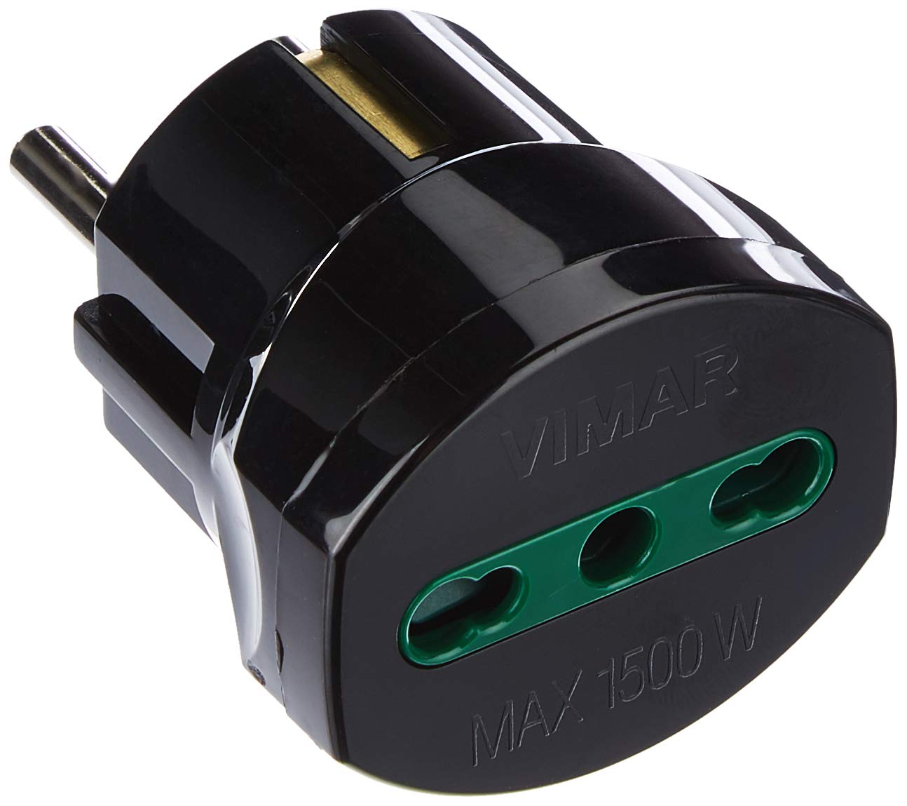 Vimar RI.00301N Adattatore elettrico tedesco/francese con protezione SICURY, Bpresa +P17/11 nero