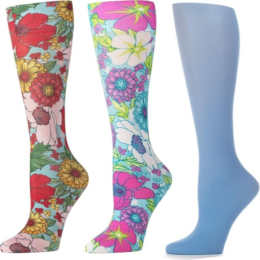 Celeste Stein Therapeutic Graduated Women Compression Socks, Diabetic Socks For Womens, 8-15 mmHg For Regular Calf