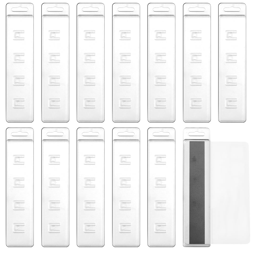 AHANDMAKER 20pack Half Card Swipe Badge Holder Frosted Plastic ID Card Holder, Horizontal Swipe Card Protector for Business Office Student Event Conference Easy Swiping Access, Transparent