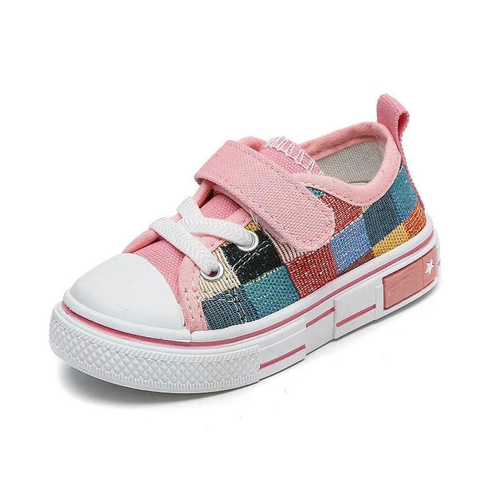 ZBDP Scarpe Casual per Bambini Bambini Bambini Scarpe da Ginnastica di Tela Ragazzi Ragazze Classiche a Scacchi Suola in Gomma Morbida Primavera