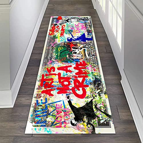 Alfombra runner graffiti JUST BREATHE 59x24 pulgadas miniatura 2