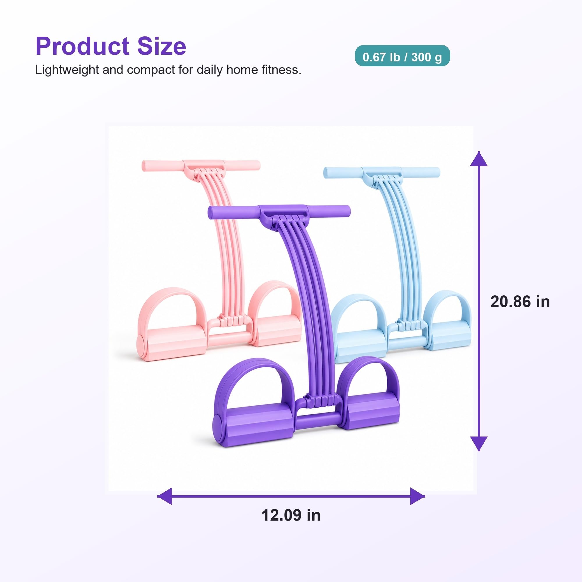 Pedal Resistance Band Trainer for Full Body Workouts | NBR Pedals And Foam Handles, Home Fitness, Adjustable Tension, 8-Tube Design