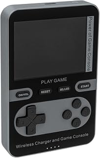 Kastar 2 in 1 Handheld Video Game Console Built-in 500 Classic Mini Games with 5000mAh Battery Pack Magnetic Power Bank Wireless Charger Max 15W【Color: Gray】