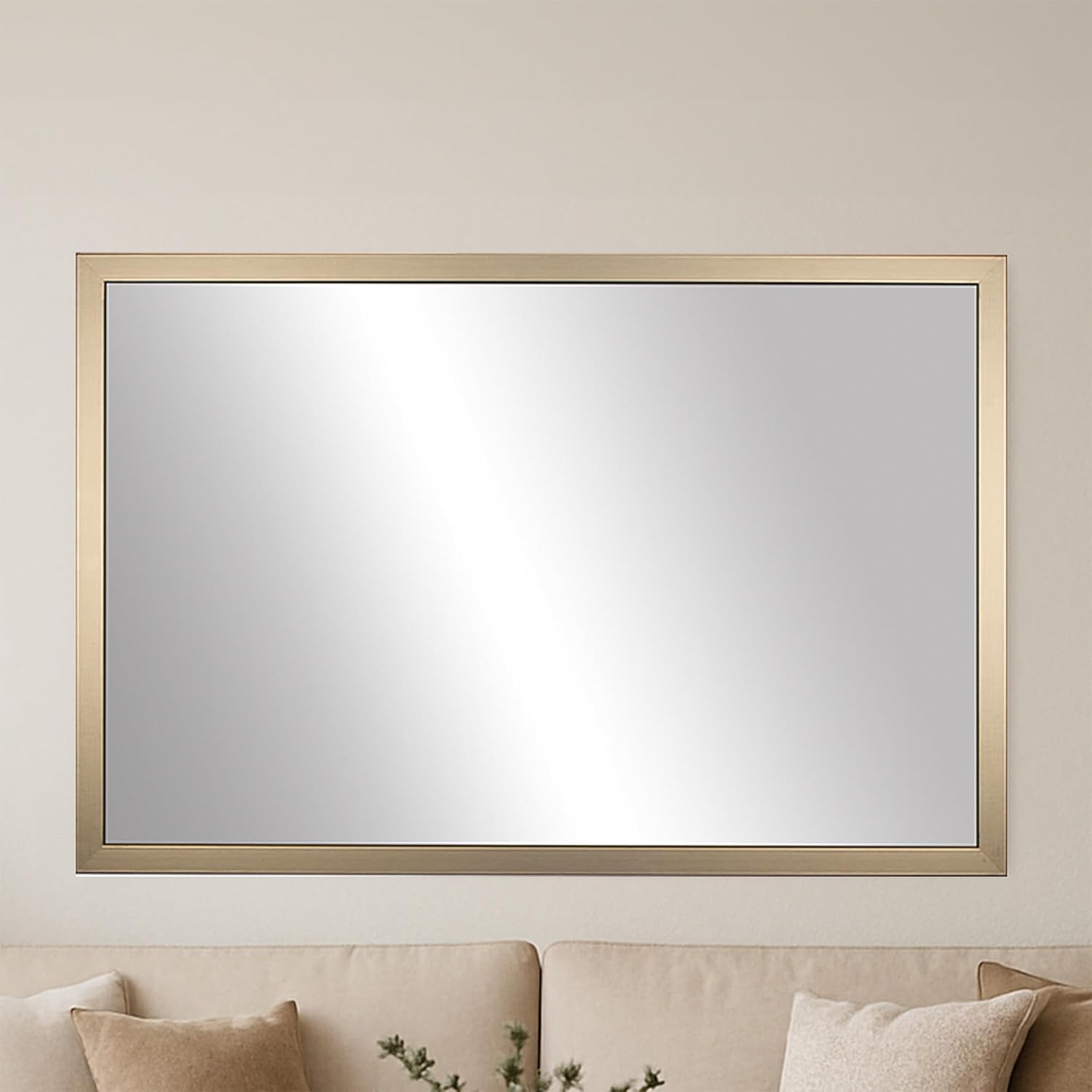 Frame My Mirror Gold Bathroom Mirror for Wall, 24" x 36" Champagne Bronze Bathroom Vanity Mirror, Made in USA, Hangs Horizontally or Vertically, Ellis Design