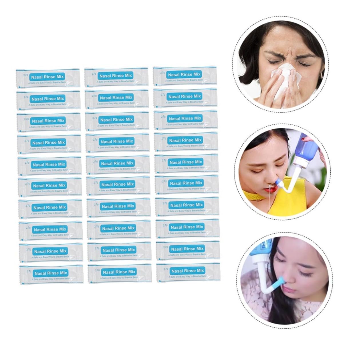 Sal para Lavado Nasal Instantáneo Blancos 80 Sobres