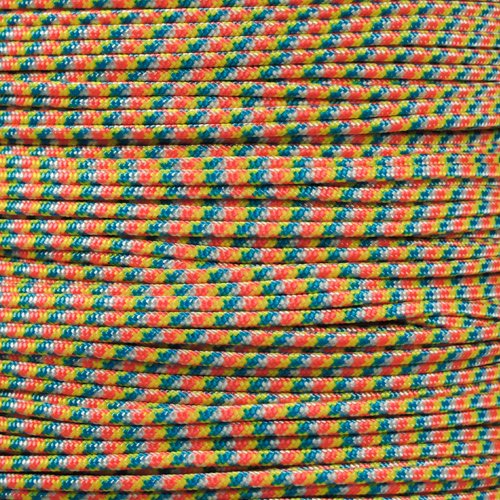 West Coast Paracord Tactical 5-Strand Nylon Core 275-LB Tensile Strength - 3/32 Inch (2.38mm) Paracord Rope (Confetti, 25 Feet)