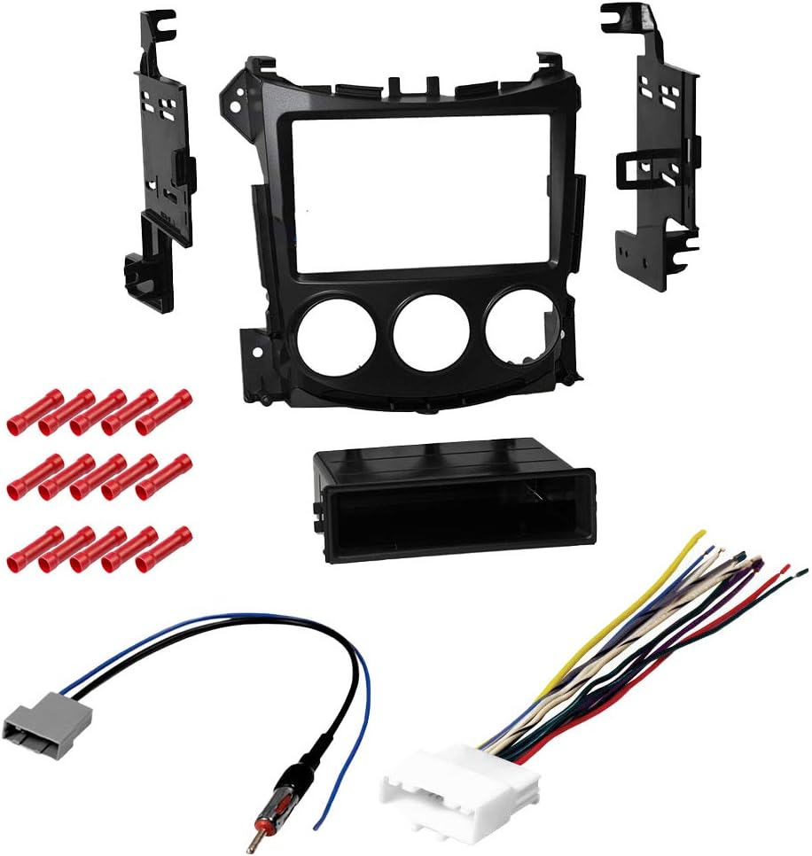 CACHÉ KIT423 Bundle with Car Stereo Installation Kit for Nissan 370Z 2009 – 2018 in Dash Mounting Kit, Harness for Single Double Din Radio Receiver (4 Item)