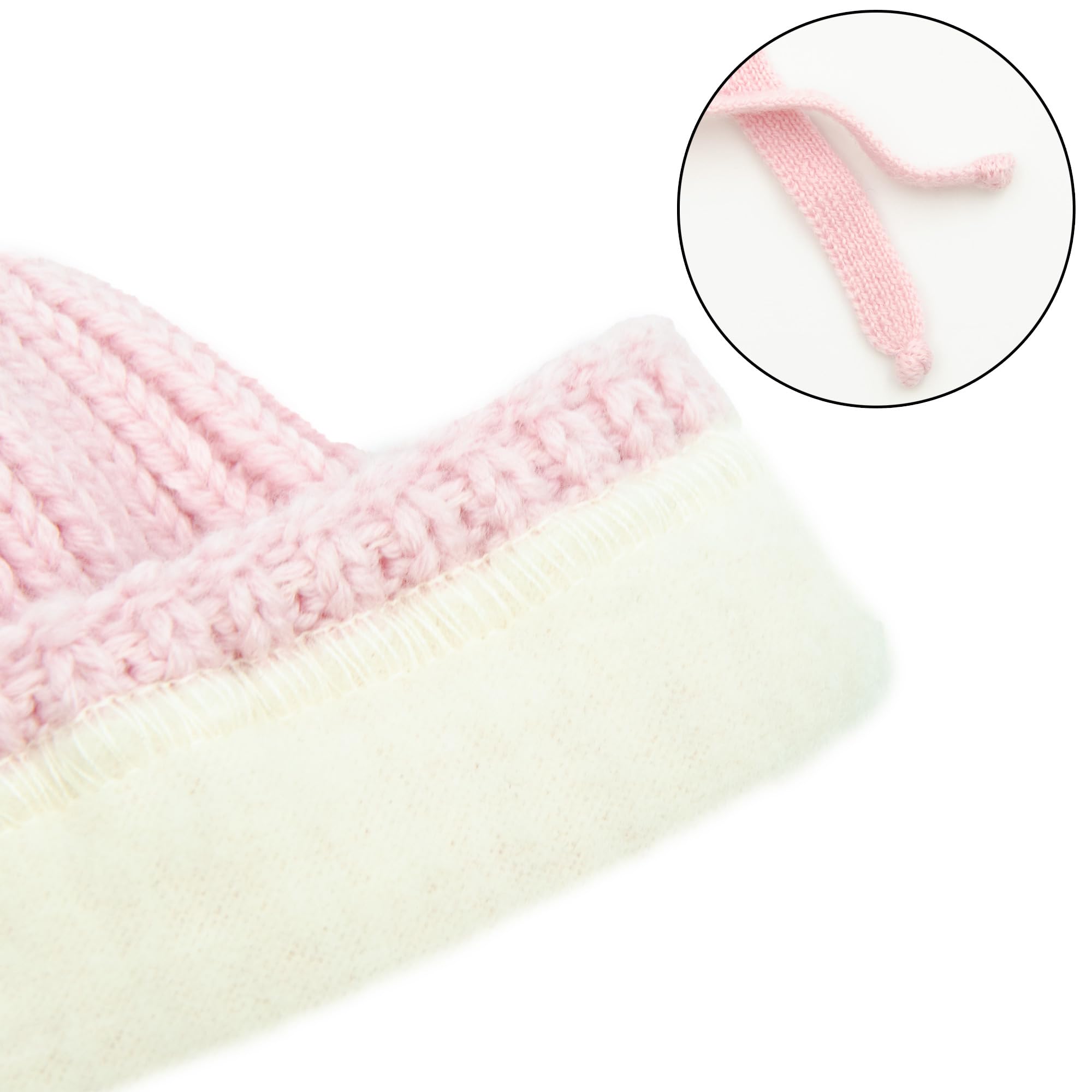 molti Dziecięca czapka zimowa beanie ze 100% wełny merino z podszewką z polaru, czapka z dzianiny z tasiemkami i pomponem, ciepła i miękka, Öko-Tex, rozmiar 46-48, brązowa