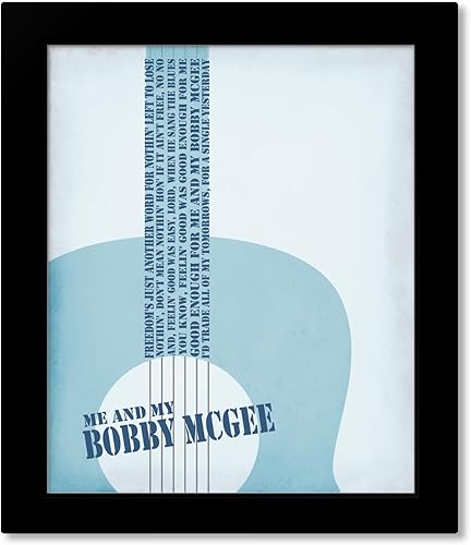 Miniatura 5 de Yo y Bobby McGee Song - Rock Blues Music Room Decor Lyric Art Print