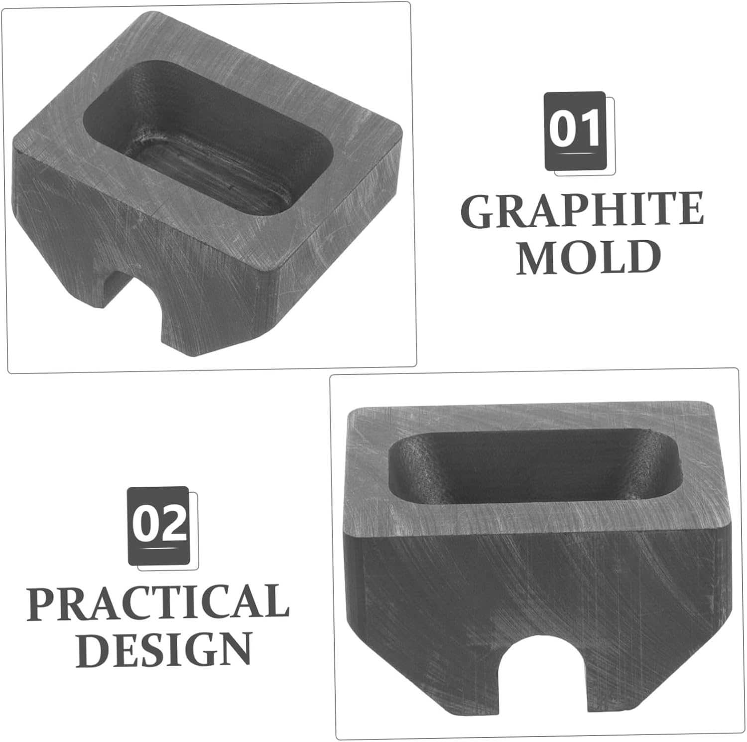 Graphite Casting Mold Set T-Type Jewelry Casting Container Molds for Melting